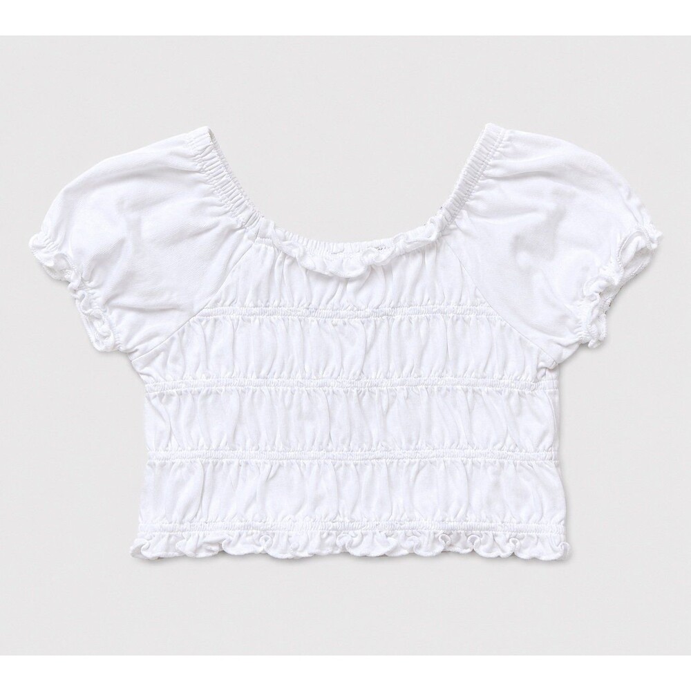 Baby Gap Girls White Smocked Ruffle Top – 18–24 Months